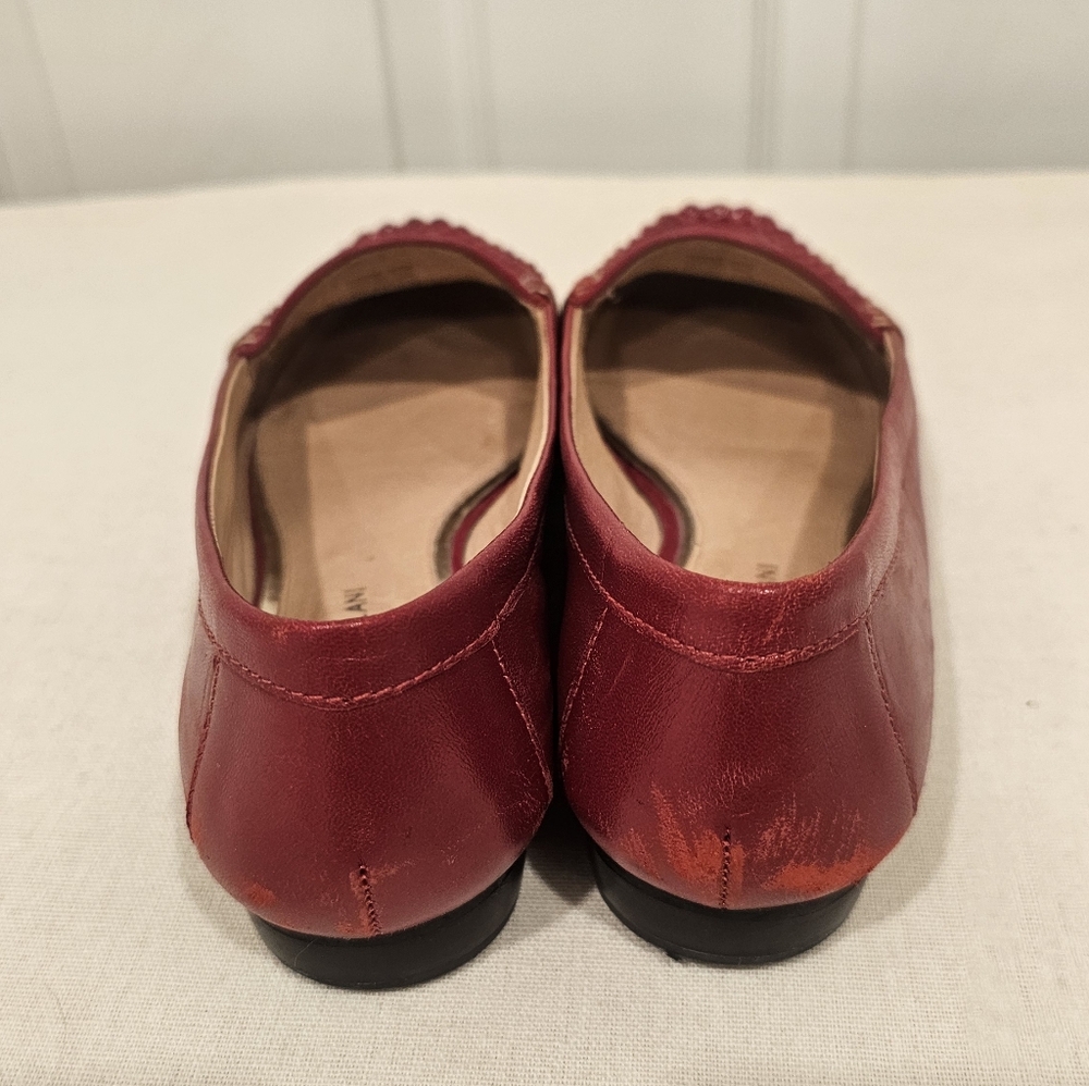 ANTONIO MELANI Women's Candy Apple Red Patent Leather Slip-On Flats Size-7.5 - Picture 7 of 11